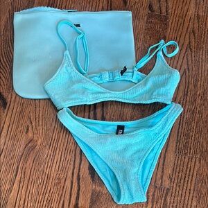 Triangl Light Blue Bikini Set with Pouch